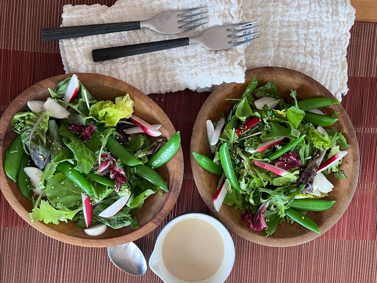 Asian Greens with Miso Dressing